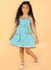Sky Blue  Colour KID1 Pancham lace Fancy Wear frock with potli bag Girls Collection K22F193SKBL